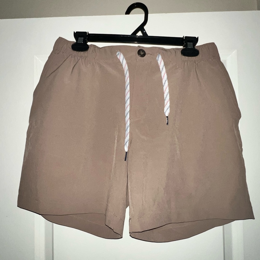 Chubbies “Everywhere Shorts”. VERY comfortable w/ elastic waistband